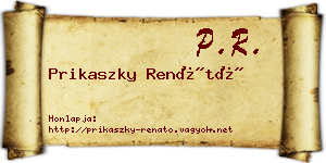 Prikaszky Renátó névjegykártya